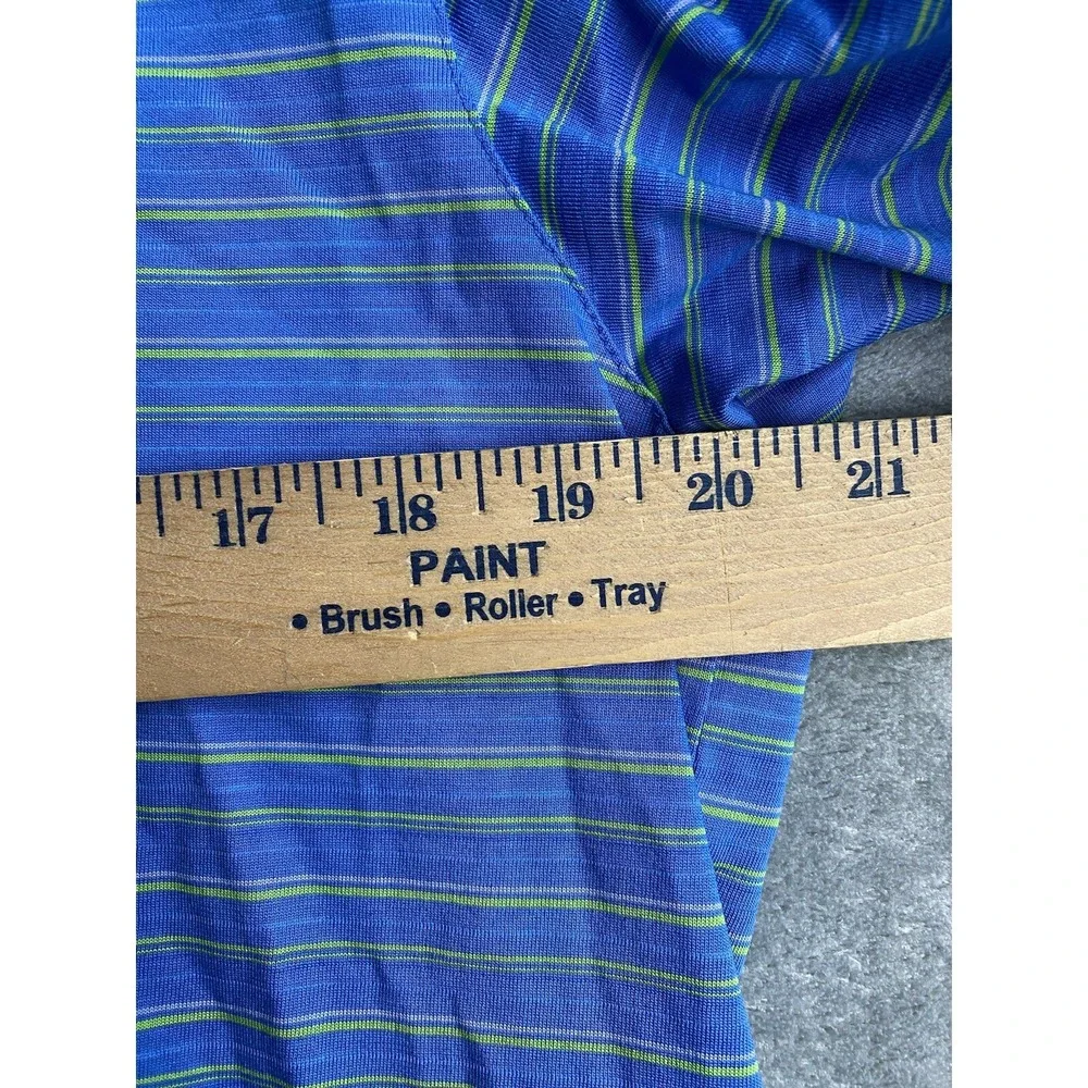Nike Tiger Woods Collection Mens Medium Blue Striped Polo Shirt